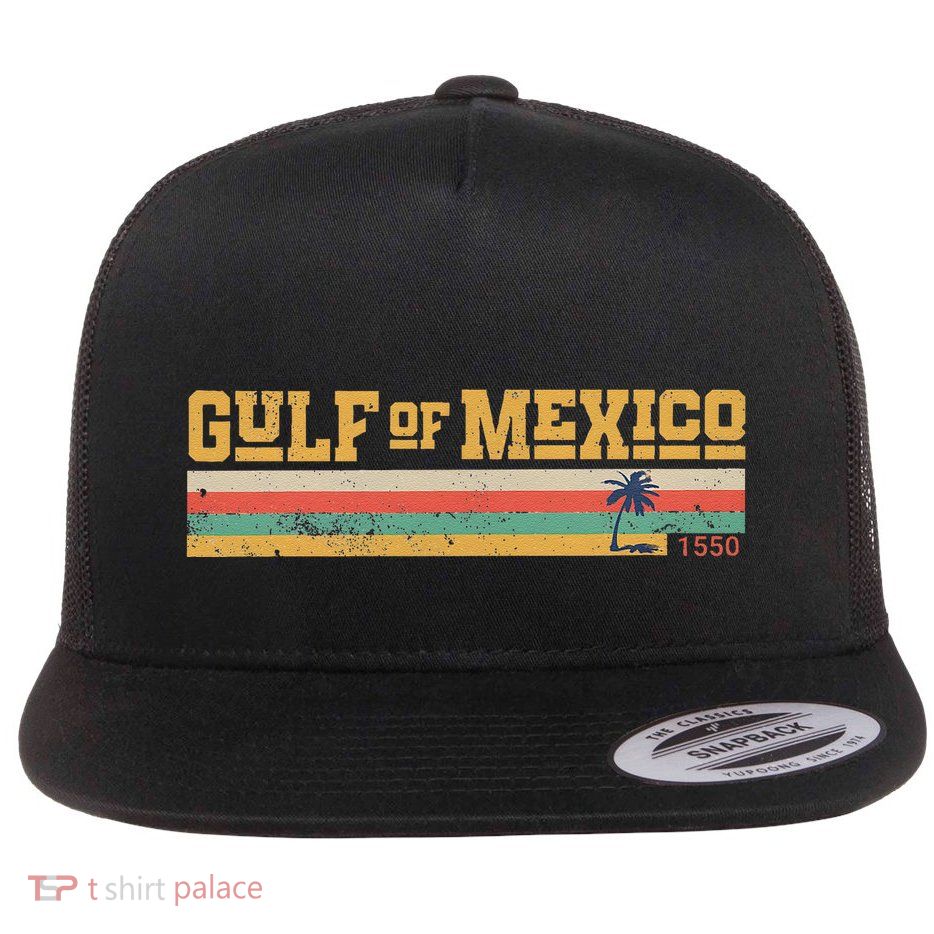 Gulf Of Mexico Since 1550 Retro Vintage Beach Gulf Of Mexico .Png Flatbill Hat