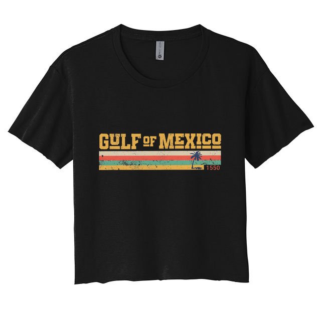 Gulf Of Mexico Since 1550 Retro Vintage Beach Gulf Of Mexico .Png Crop Top