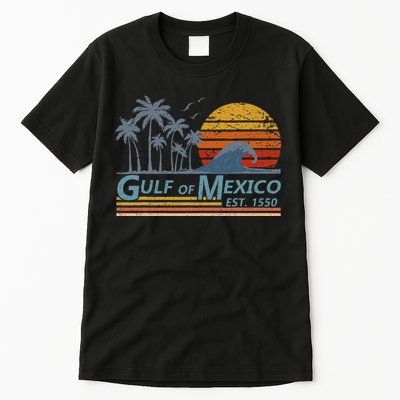 Gulf Of Mexico Retro Sunset Vintage Beach Vacation Tall T-Shirt