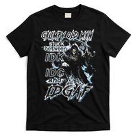 Grumpy Old Man Stuck Between Idk Idc And Idgaf T-Shirt