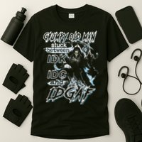 Grumpy Old Man Stuck Between Idk Idc And Idgaf T-Shirt