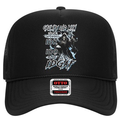 Grumpy Old Man Stuck Between Idk Idc And Idgaf Trucker Hat