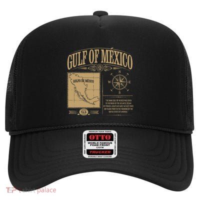 Gulf Of Mexico Not Us America Historic Map 1672 High Crown Mesh Back Trucker Hat