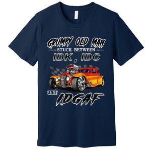 Grumpy Old Man Stuck Between Hot Rods Premium T-Shirt