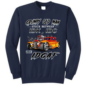 Grumpy Old Man Stuck Between Hot Rods Tall Sweatshirt