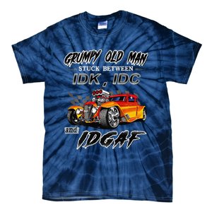 Grumpy Old Man Stuck Between Hot Rods Tie-Dye T-Shirt