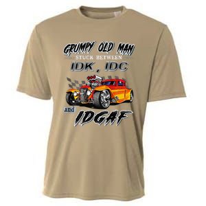 Grumpy Old Man Stuck Between Hot Rods Cooling Performance Crew T-Shirt