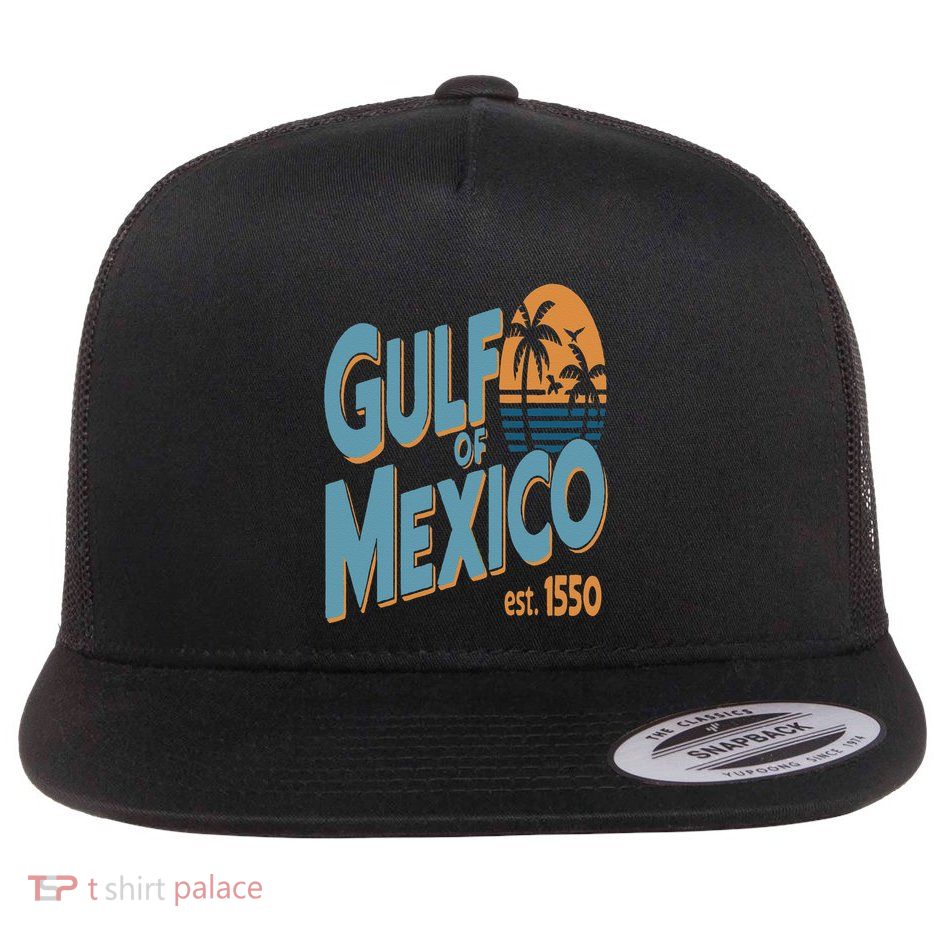 Gulf Of Mexico Retro Beach Sunset Vintage Travel Souvenir Flatbill Hat