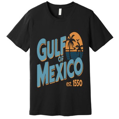 Gulf Of Mexico Retro Beach Sunset Vintage Travel Souvenir Premium T-Shirt
