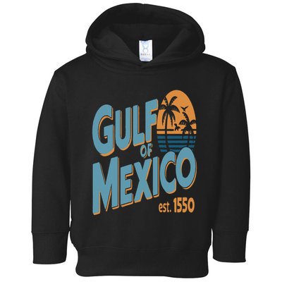 Gulf Of Mexico Retro Beach Sunset Vintage Travel Souvenir Toddler Hoodie