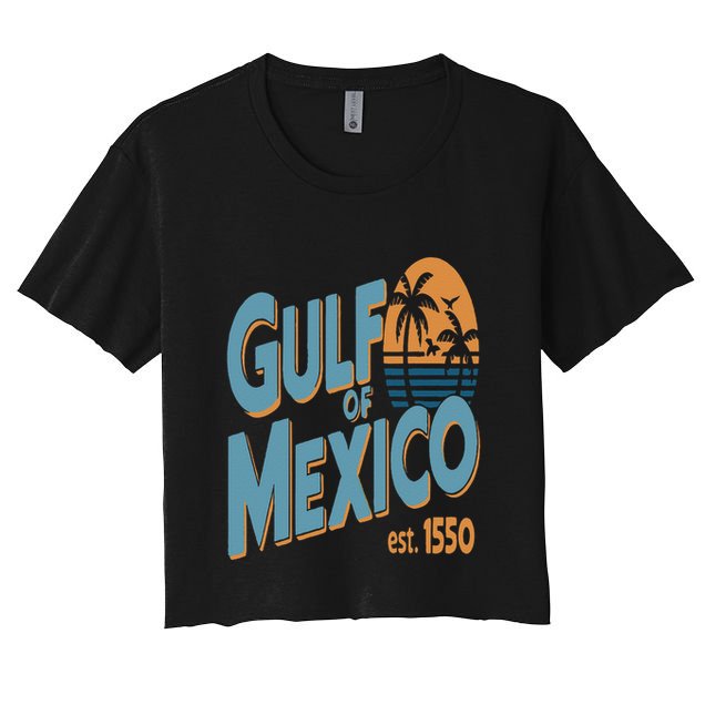 Gulf Of Mexico Retro Beach Sunset Vintage Travel Souvenir Crop Top