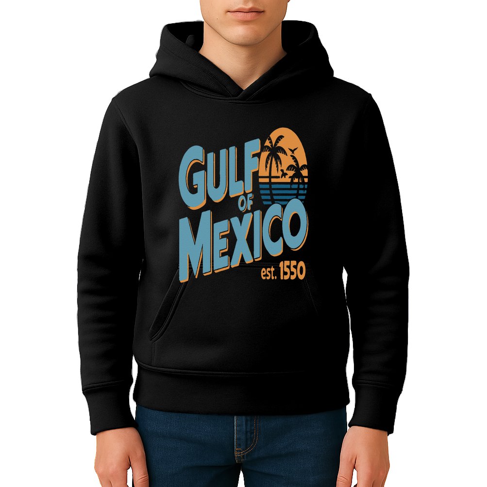 Gulf Of Mexico Retro Beach Sunset Vintage Travel Souvenir Kids Hoodie