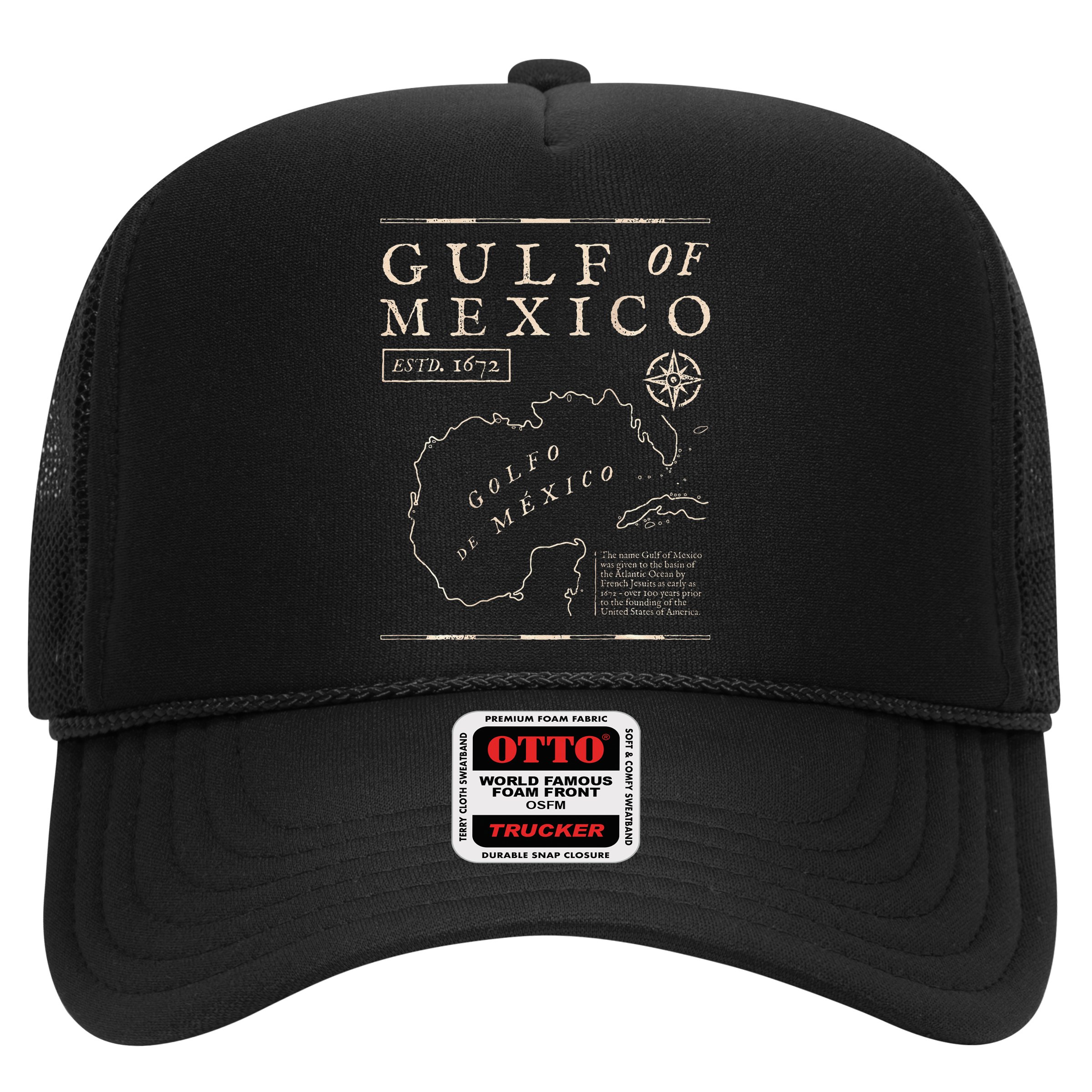 Gulf Of Mexico 1672 Historic Map De MéXico Hat