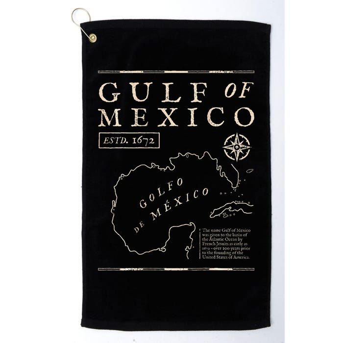 Gulf Of Mexico 1672 Historic Map De MéXico Golf Towel