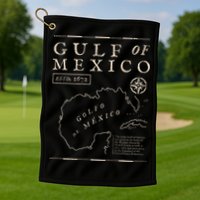 Gulf Of Mexico 1672 Historic Map De MéXico Golf Towel