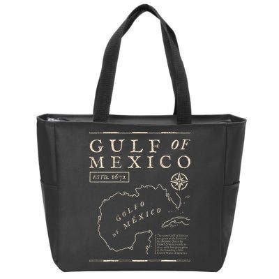 Gulf Of Mexico 1672 Historic Map De MéXico Zip Tote Bag