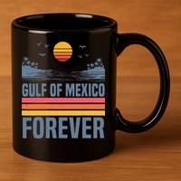 Gulf Of Mexico Since 1672 Retro Beach Gulf Of Mexico Forever 11oz C Handle Ceramic Mug