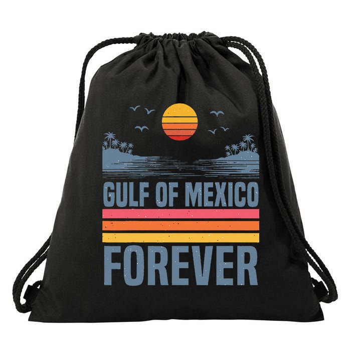 Gulf Of Mexico Since 1672 Retro Beach Gulf Of Mexico Forever Drawstring Bag