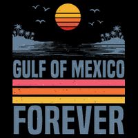 Gulf Of Mexico Since 1672 Retro Beach Gulf Of Mexico Forever Drawstring Bag