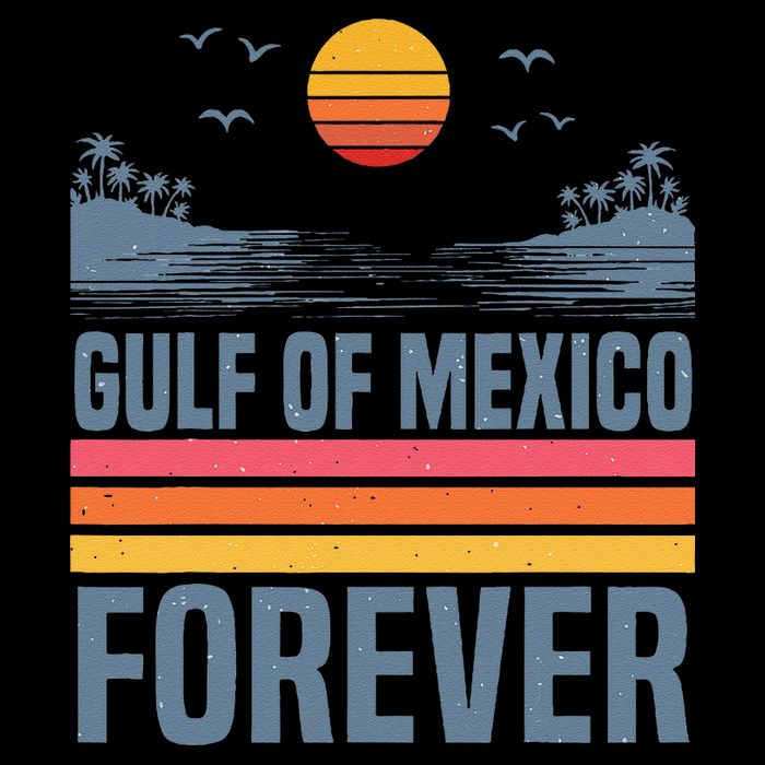Gulf Of Mexico Since 1672 Retro Beach Gulf Of Mexico Forever Drawstring Bag