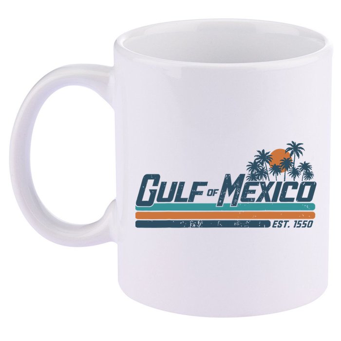 Gulf Of Mexico Est 1550 11oz C Handle Ceramic Mug