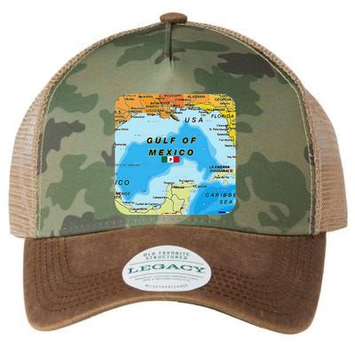 Gulf Of Mexico Map Flag Always Retro Vintage Legacy Tie Dye Trucker Hat