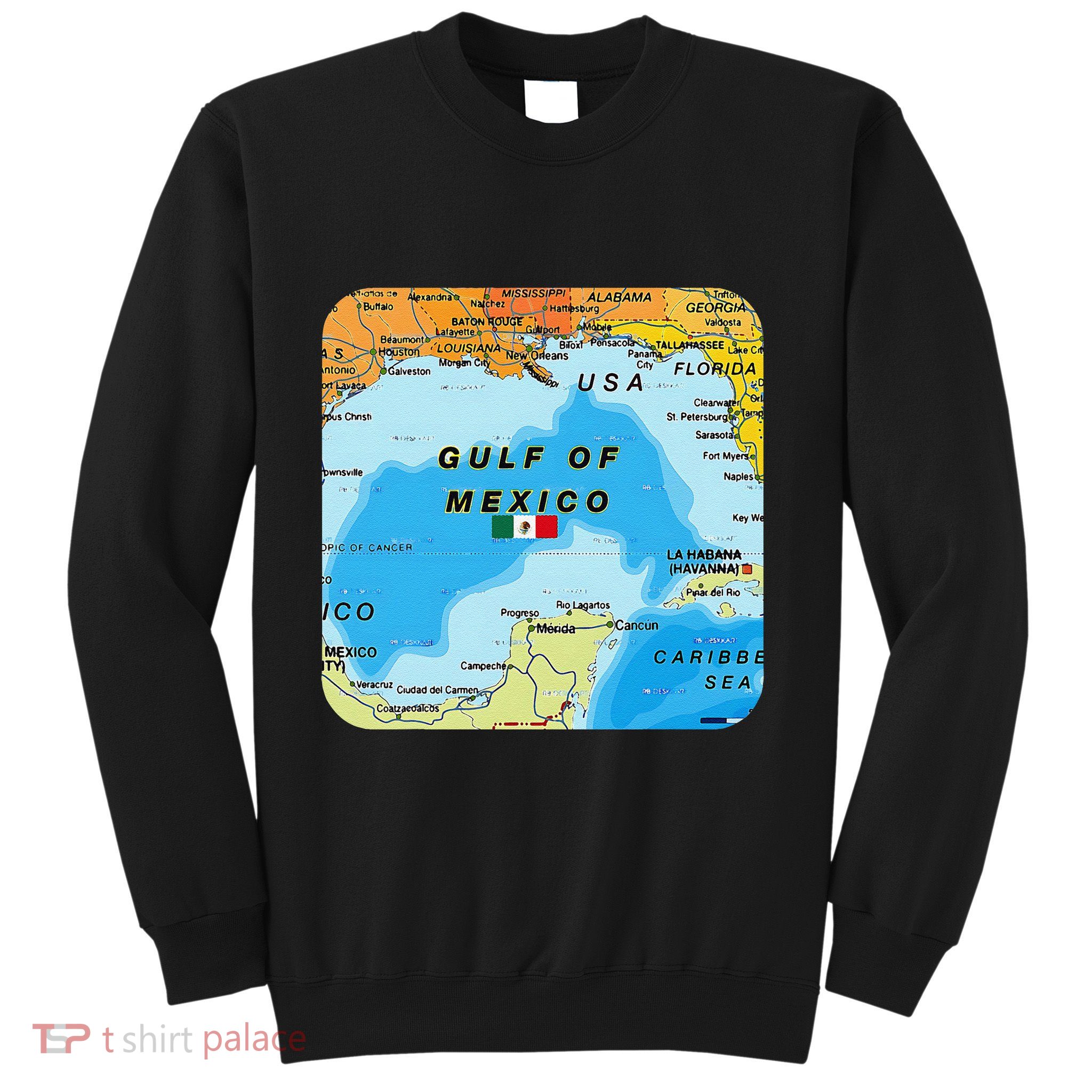 Gulf Of Mexico Map Flag Always Retro Vintage Sweatshirt