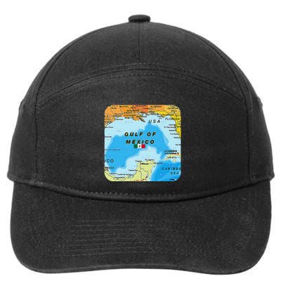 Gulf Of Mexico Map Flag Always Retro Vintage 7-Panel Snapback Hat