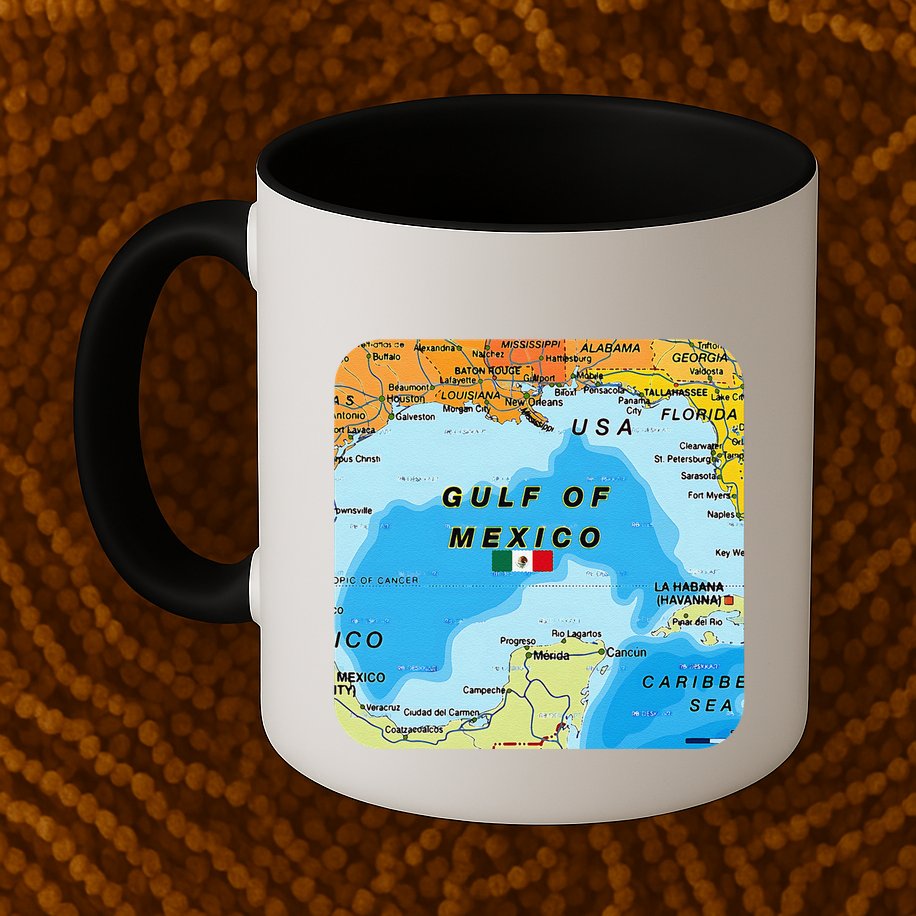 Gulf Of Mexico Map Flag Always Retro Vintage Mug