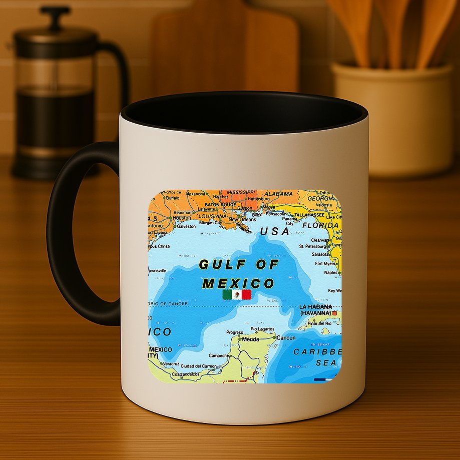 Gulf Of Mexico Map Flag Always Retro Vintage Mug