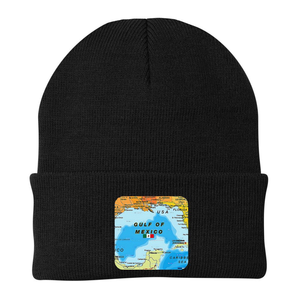 Gulf Of Mexico Map Flag Always Retro Vintage Beanie