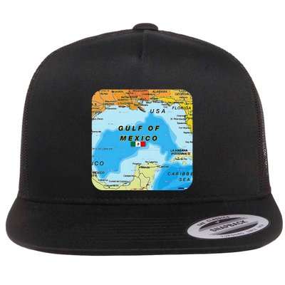 Gulf Of Mexico Map Flag Always Retro Vintage Flatbill Hat