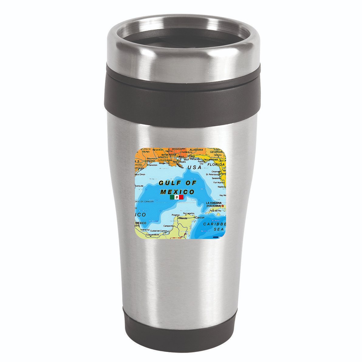 Gulf Of Mexico Map Flag Always Retro Vintage 16oz Travel Tumbler