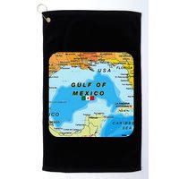 Gulf Of Mexico Map Flag Always Retro Vintage Golf Towel