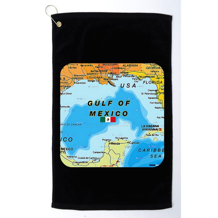 Gulf Of Mexico Map Flag Always Retro Vintage Golf Towel