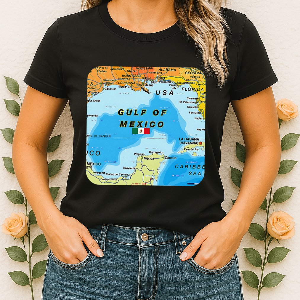 Gulf Of Mexico Map Flag Always Retro Vintage Womens T-Shirt