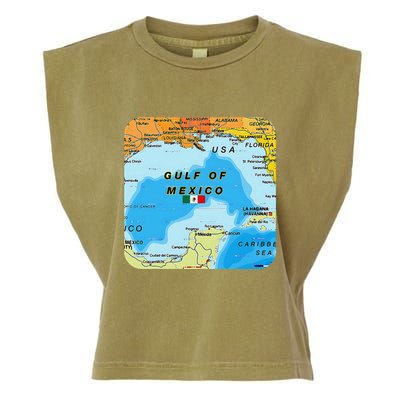 Gulf Of Mexico Map Flag Always Retro Vintage Garment-Dyed Women's Muscle Tee