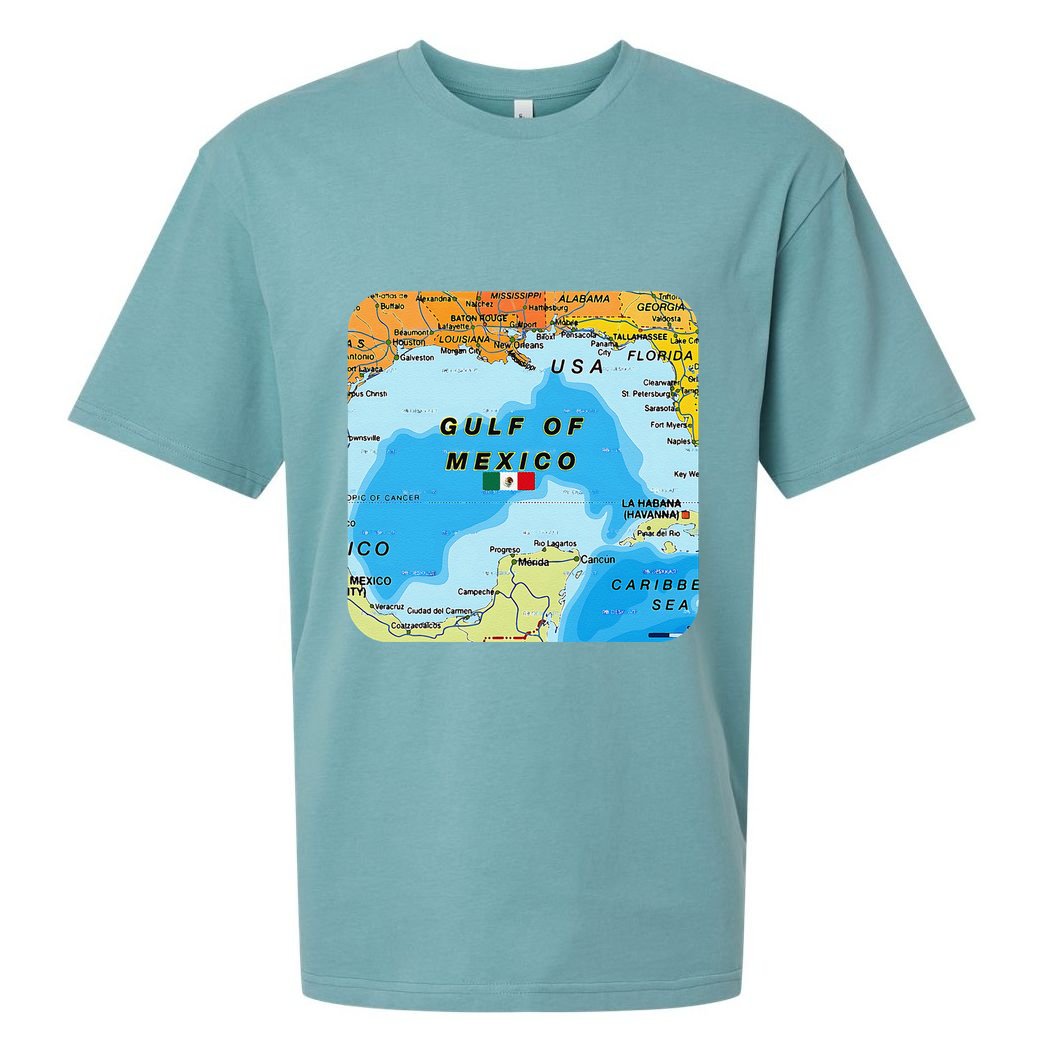 Gulf Of Mexico Map Flag Always Retro Vintage Sueded Cloud Jersey T-Shirt