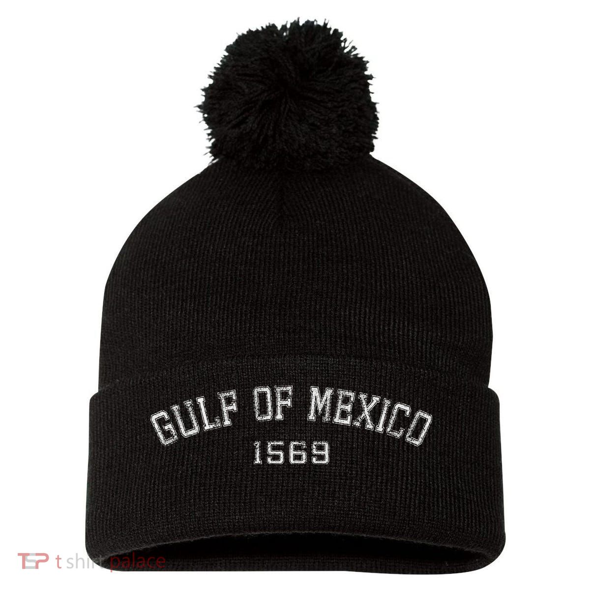 Gulf Of Mexico 1569 Historic Map Pom Pom 12in Knit Beanie
