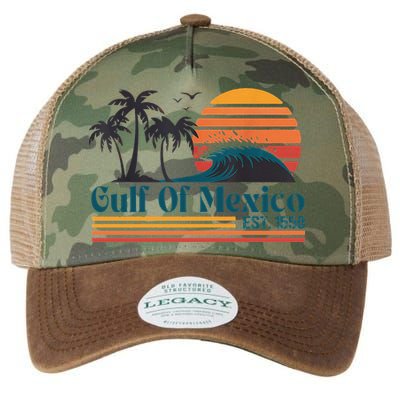 Gulf Of Mexico Est 1550 Retro Vintage Beach Gulf Of Mexico Legacy Tie Dye Trucker Hat
