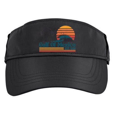 Gulf Of Mexico Est 1550 Retro Vintage Beach Gulf Of Mexico Adult Drive Performance Visor