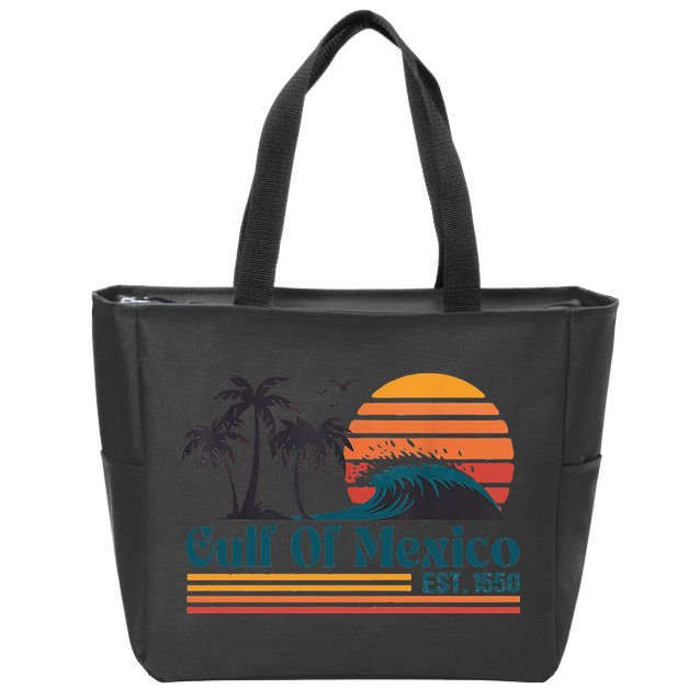 Gulf Of Mexico Est 1550 Retro Vintage Beach Gulf Of Mexico Zip Tote Bag