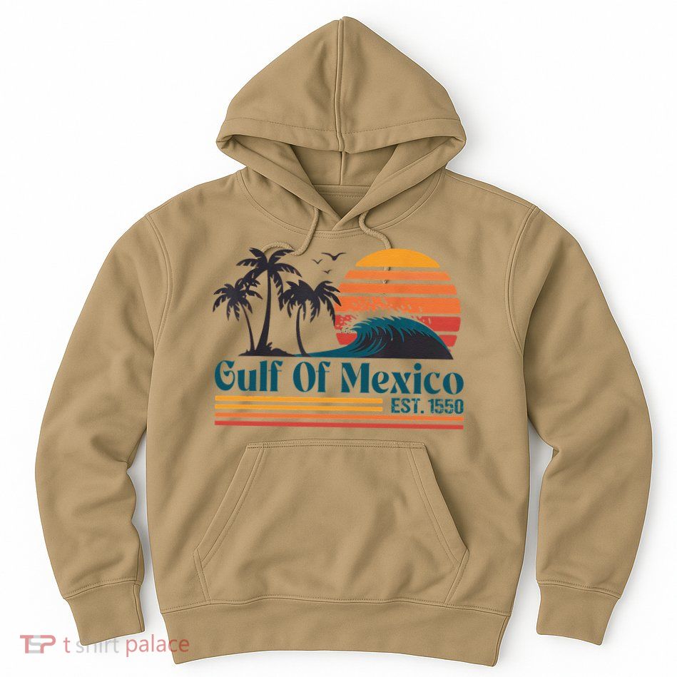 Gulf Of Mexico Est 1550 Retro Vintage Beach Gulf Of Mexico Hoodie