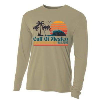 Gulf Of Mexico Est 1550 Retro Vintage Beach Gulf Of Mexico Cooling Performance Long Sleeve Crew