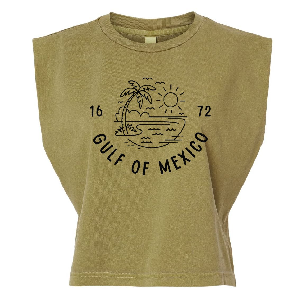 Gulf Of Mexico Est 1672 American Historical Geography Garment-Dyed Women's Muscle Tee