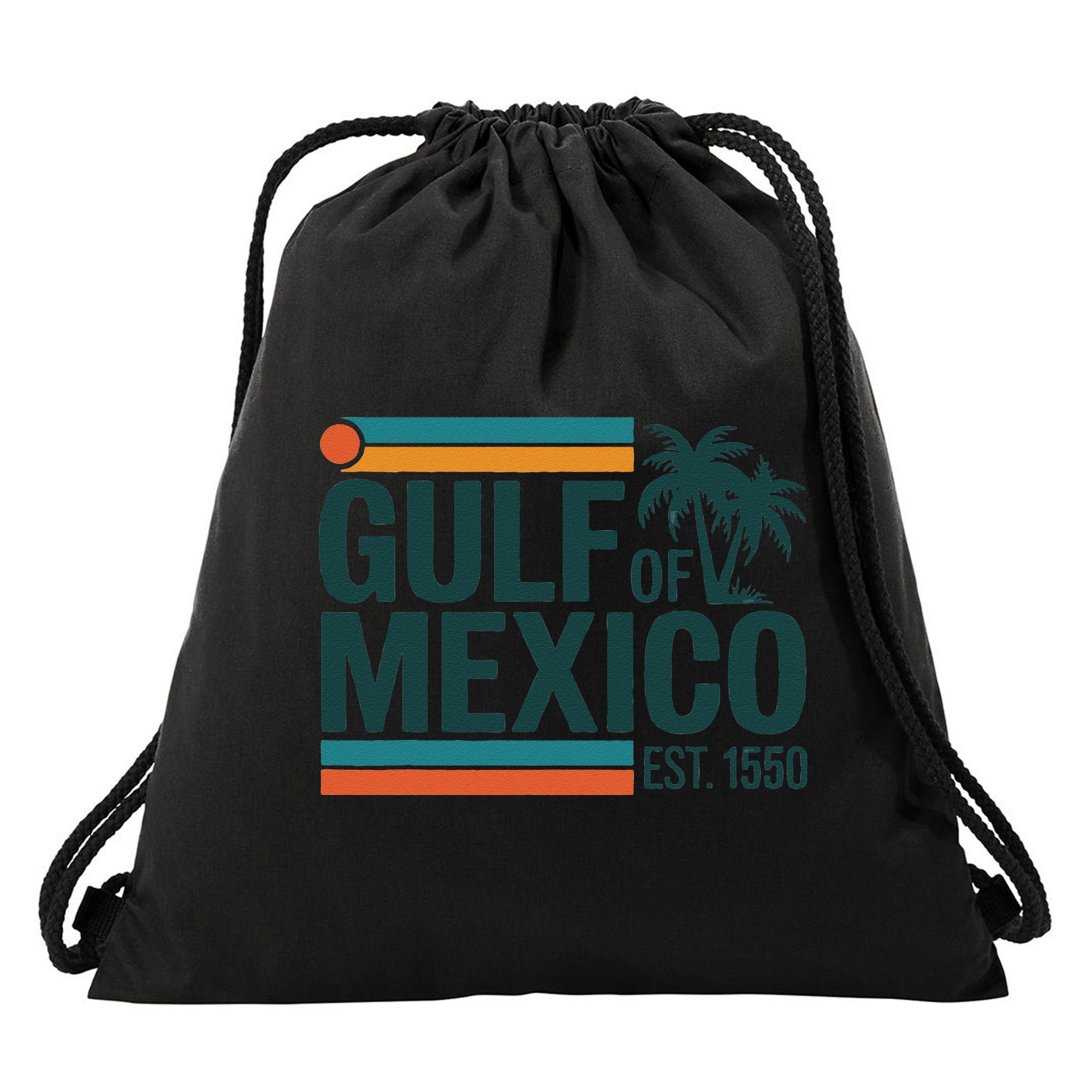 Gulf Of Mexico Est 1550 Retro Vintage Beach Gulf Of Mexico Drawstring Bag