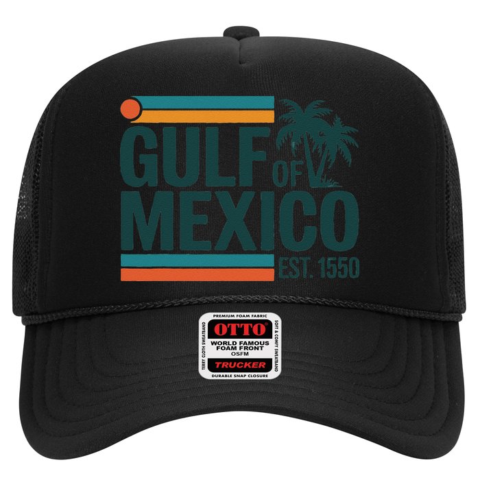 Gulf Of Mexico Est 1550 Retro Vintage Beach Gulf Of Mexico Trucker Hat