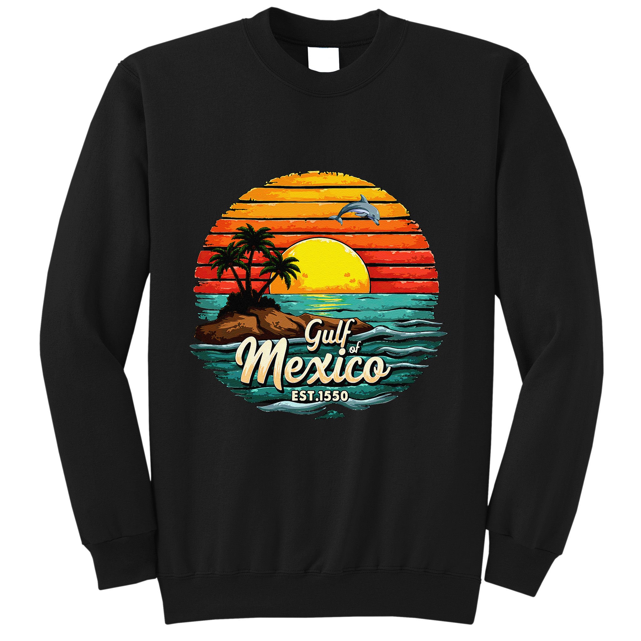 Gulf Of Mexico Since 1550 Retro Vintage Beach Palm Sweatshirt