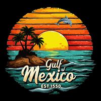 Gulf Of Mexico Since 1550 Retro Vintage Beach Palm Sweatshirt