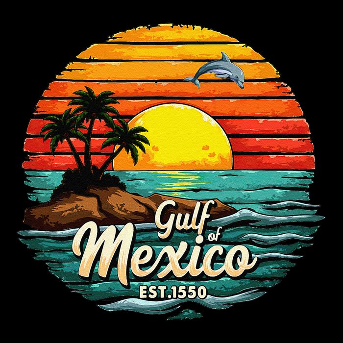 Gulf Of Mexico Since 1550 Retro Vintage Beach Palm Sweatshirt